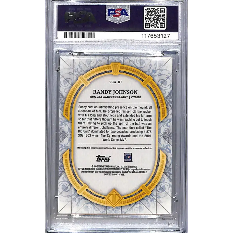 2024 Topps Transcendent Collection #TCA-RJ Randy Johnson PSA 9 MINT Auto 12/25 Arizona Diamondbacks - Baseball Card