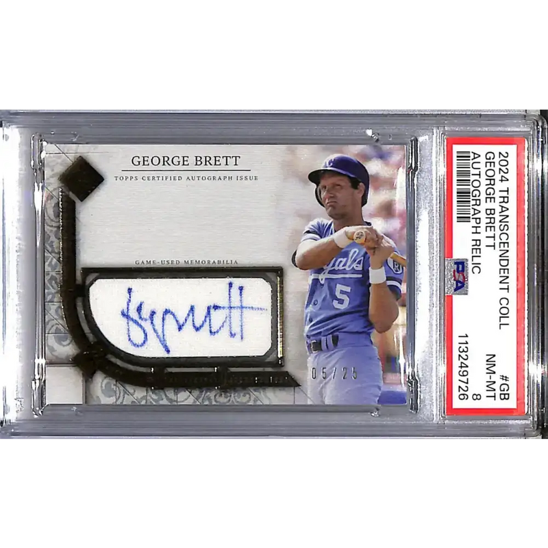 2024 Topps Transcendent #TCAR-GB George Brett PSA 8 NM-MT MEM Auto 05/25 Kansas City Royals - Baseball Card Single