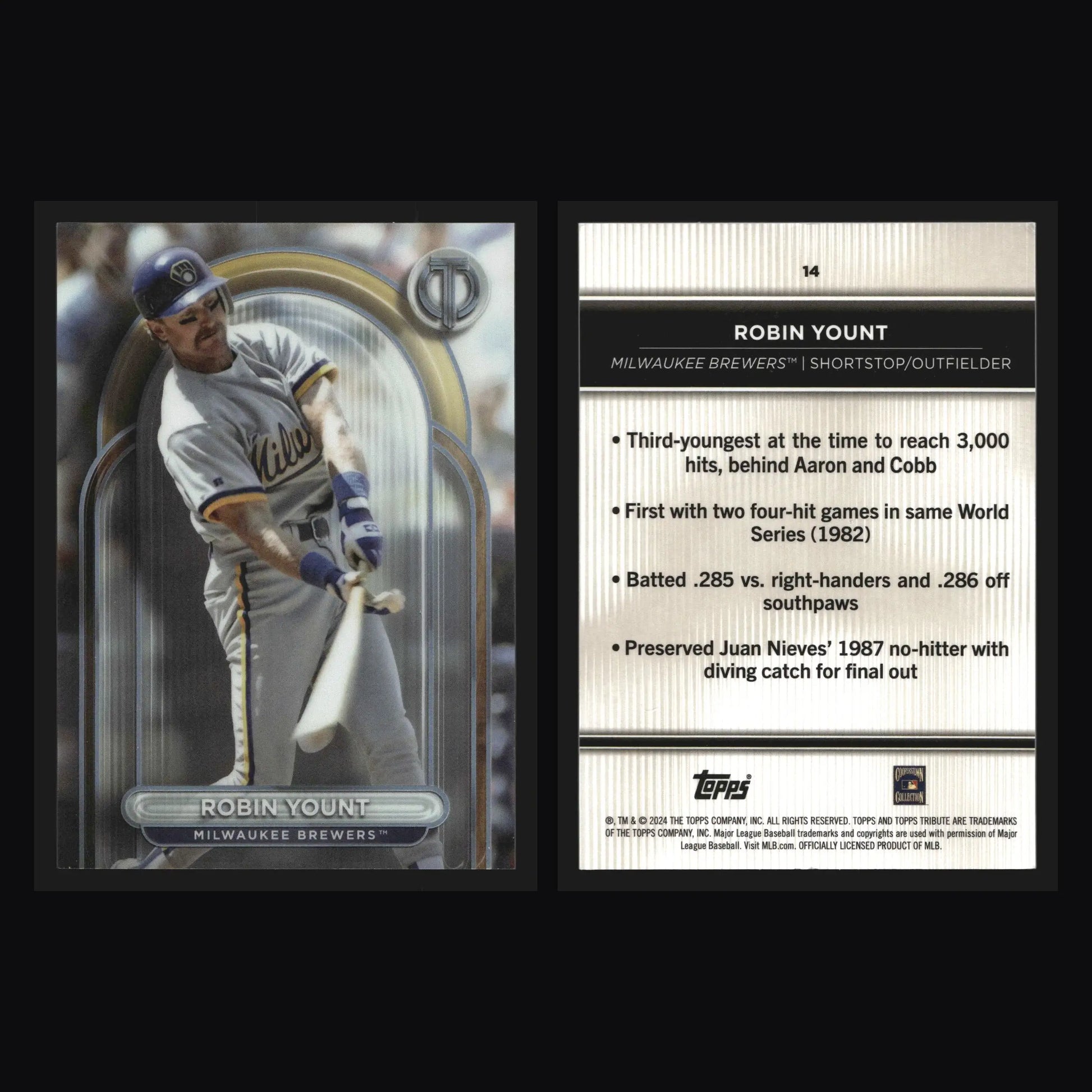 2024 Topps Tribute #14 Robin Yount Milwaukee Brewers HOF - Baseball Card Single