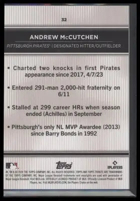 2024 Topps Tribute #32 Andrew McCutchen Green #/99 - Baseball Card Single