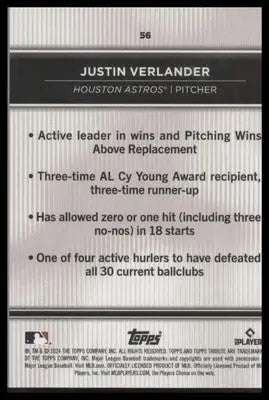 2024 Topps Tribute #56 Justin Verlander - Baseball Card Single