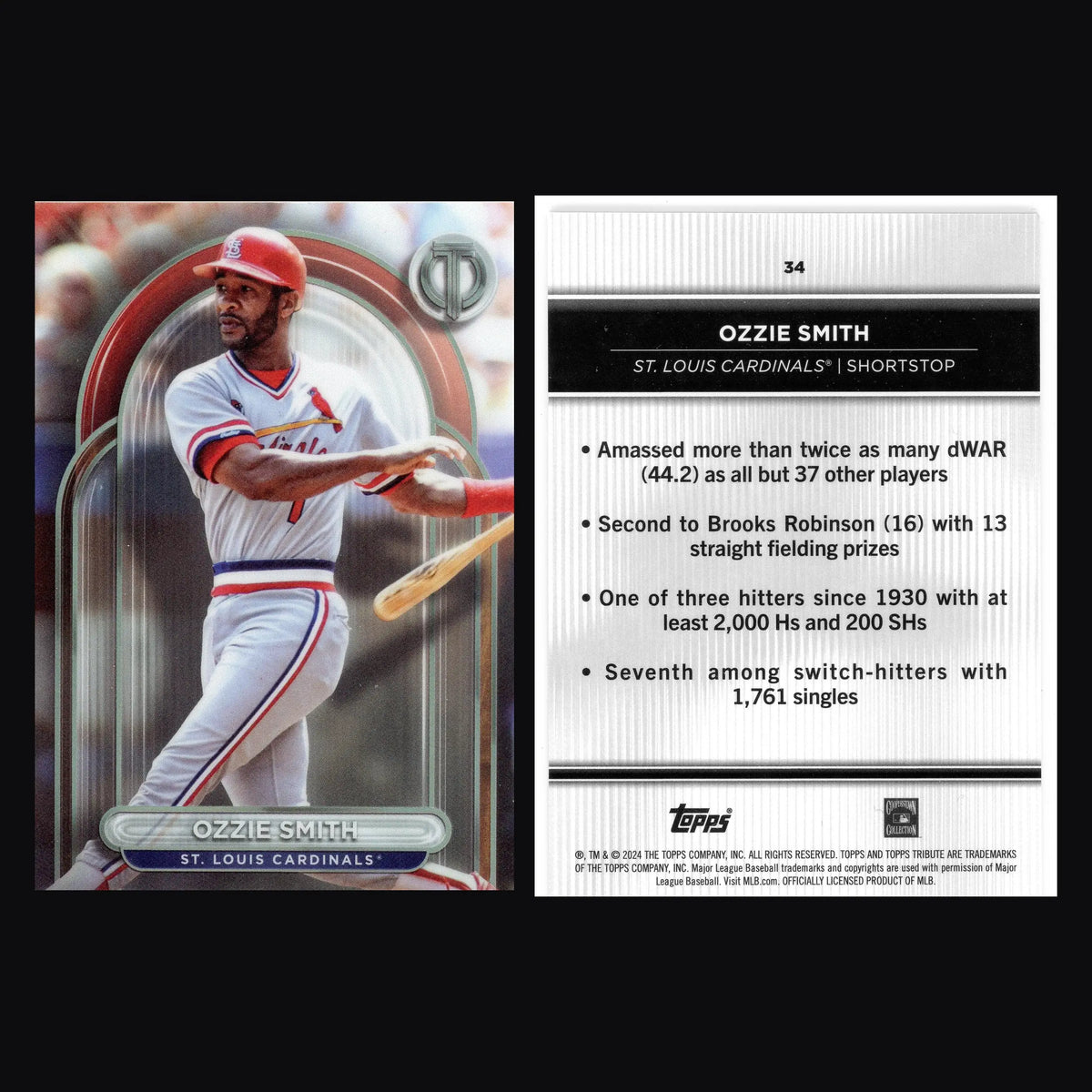 2024 Topps Tribute Ozzie Smith #34 St. Louis Cardinals HOF - Baseball Card Single
