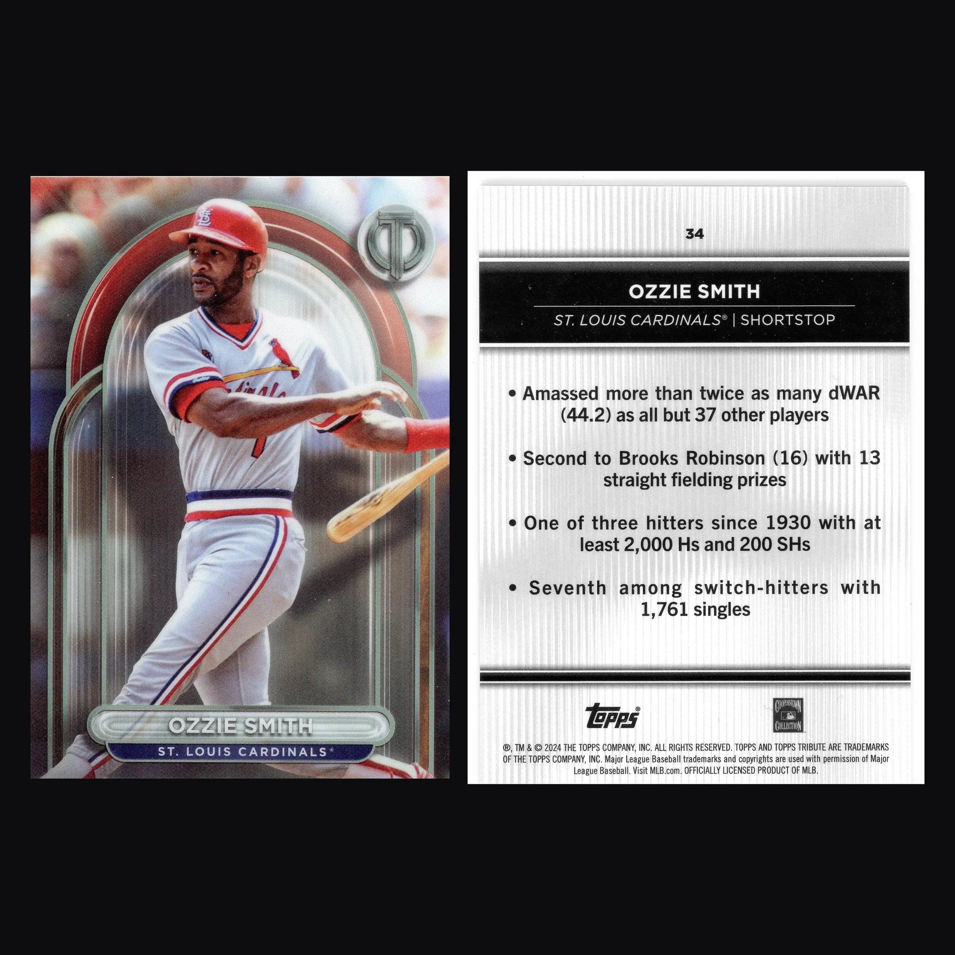 2024 Topps Tribute Ozzie Smith #34 St. Louis Cardinals HOF - Baseball Card Single