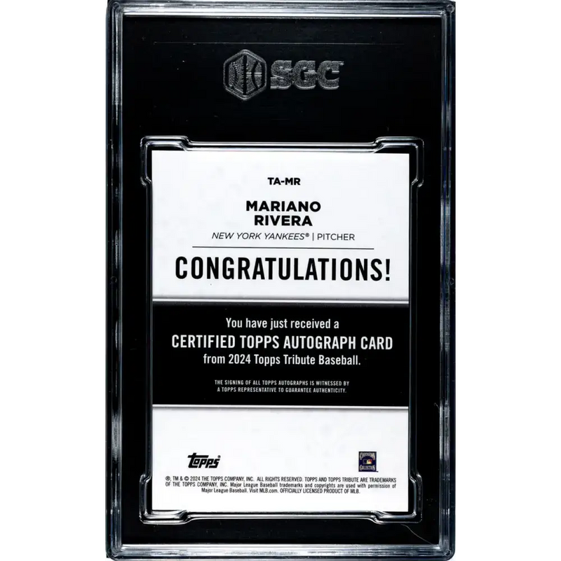2024 Topps Tribute Red #TA-MR Mariano Rivera SGC 9.5 MINT+ Auto 6/10 New York Yankees Baseball Card - Baseball Card