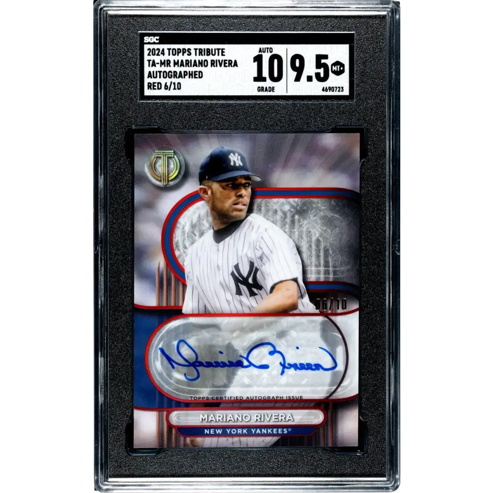 2024 Topps Tribute Red #TA-MR Mariano Rivera SGC 9.5 MINT+ Auto 6/10 New York Yankees Baseball Card - Baseball Card