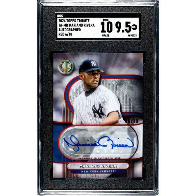 2024 Topps Tribute Red #TA-MR Mariano Rivera SGC 9.5 MINT+ Auto 6/10 New York Yankees Baseball Card - Baseball Card