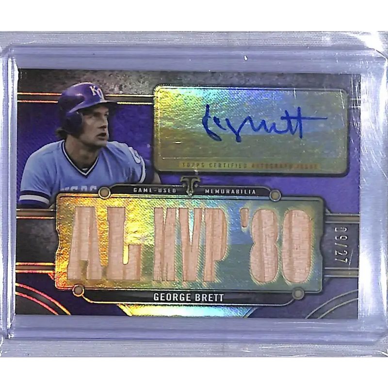 2024 Topps Triple Threads #TTAR-GBR2 George Brett NM-MT MEM Auto 09/25 Kansas City Royals - Baseball Card Single
