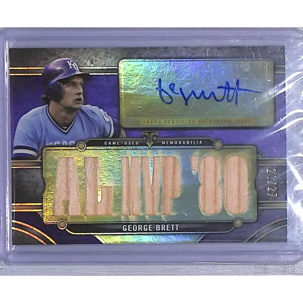 2024 Topps Triple Threads #TTAR-GBR2 George Brett NM-MT MEM Auto 21/27 Kansas City Royals - Baseball Card Single