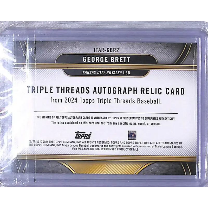 2024 Topps Triple Threads #TTAR-GBR2 George Brett NM-MT MEM Auto 21/27 Kansas City Royals - Baseball Card Single
