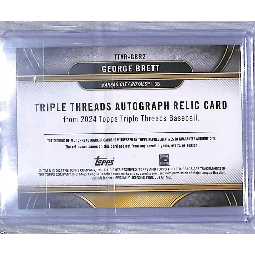 2024 Topps Triple Threads #TTAR-GBR2 George Brett NM-MT MEM Auto 09/25 Kansas City Royals - Baseball Card Single