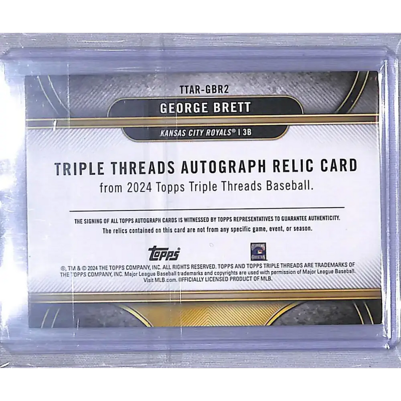 2024 Topps Triple Threads #TTAR-GBR2 George Brett NM-MT MEM Auto 09/25 Kansas City Royals - Baseball Card Single