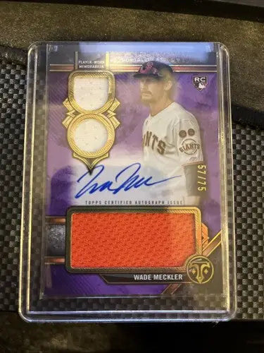 2024 Topps Triple Threads Wade Meckler Patch Auto /75 - Baseball Card Single