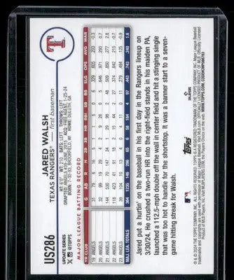 2024 Topps Update Jared Walsh #US286 Holiday Foil Baseball - Baseball Card Single