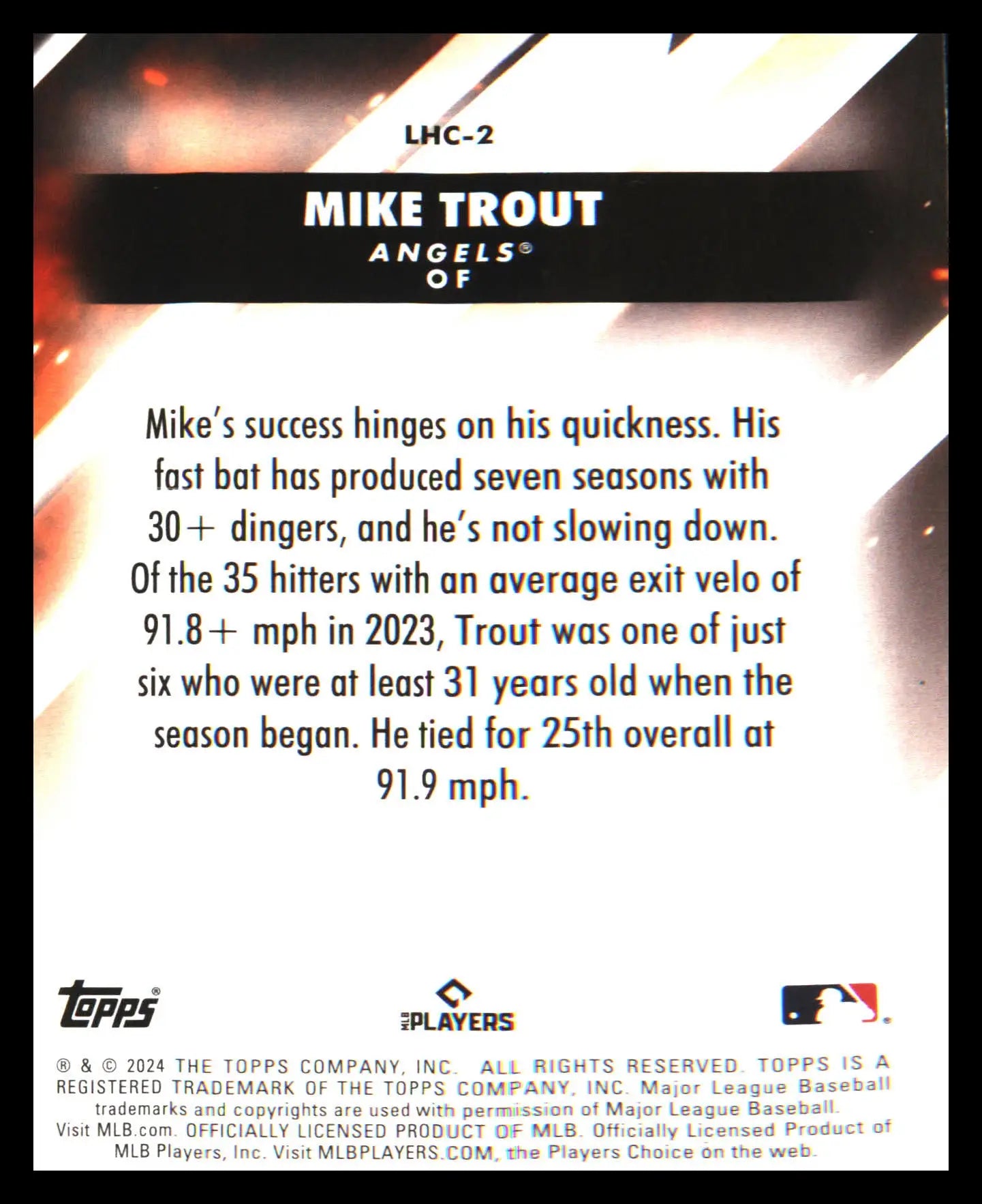 2024 Topps Update Let Him Cook #LHC-2 Mike Trout - Baseball Card Single
