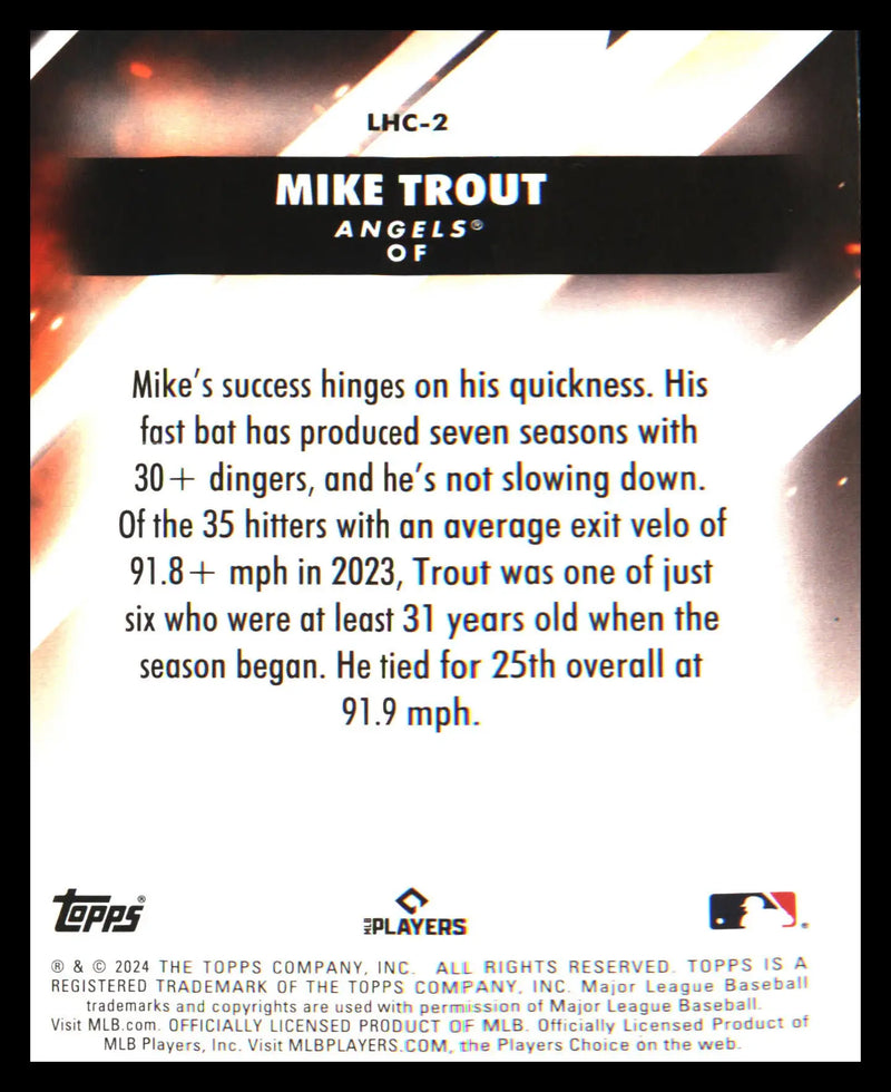 2024 Topps Update Let Him Cook #LHC-2 Mike Trout - Baseball Card Single
