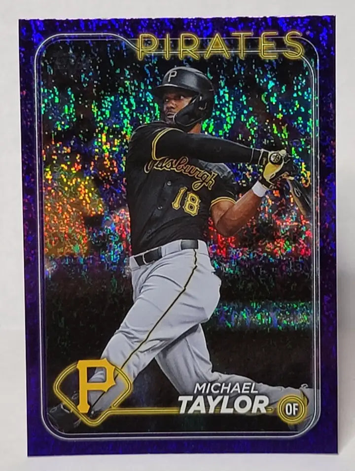 Michael Taylor baseball card from 2024 Topps Update featuring Pittsburgh Pirates holographic design