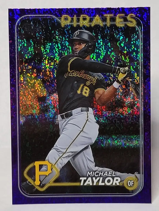 Michael Taylor baseball card from 2024 Topps Update featuring Pittsburgh Pirates holographic design