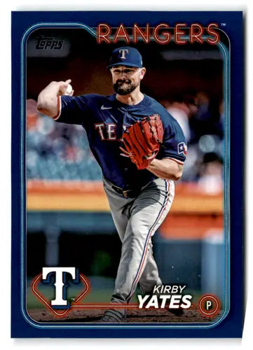 Baseball card featuring Kirby Yates from 2024 Topps Update Royal Blue series
