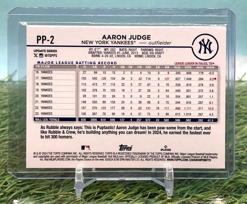 2024 Topps Update Series Aaron Judge Paw Patrol #PP-2 - Baseball Card Single