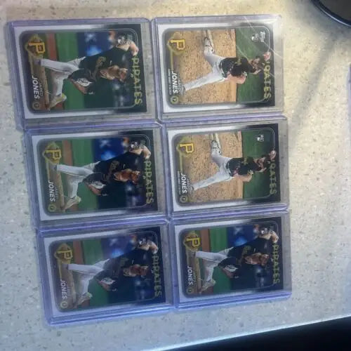 Six Baseball Cards from 2024 Topps Update Series featuring Jared Jones RC