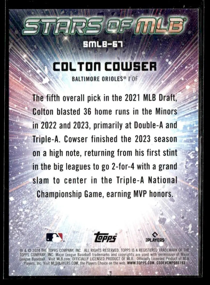 2024 Topps Update #SMLB-67 Colton Cowser Stars of MLB - Baseball Card Single
