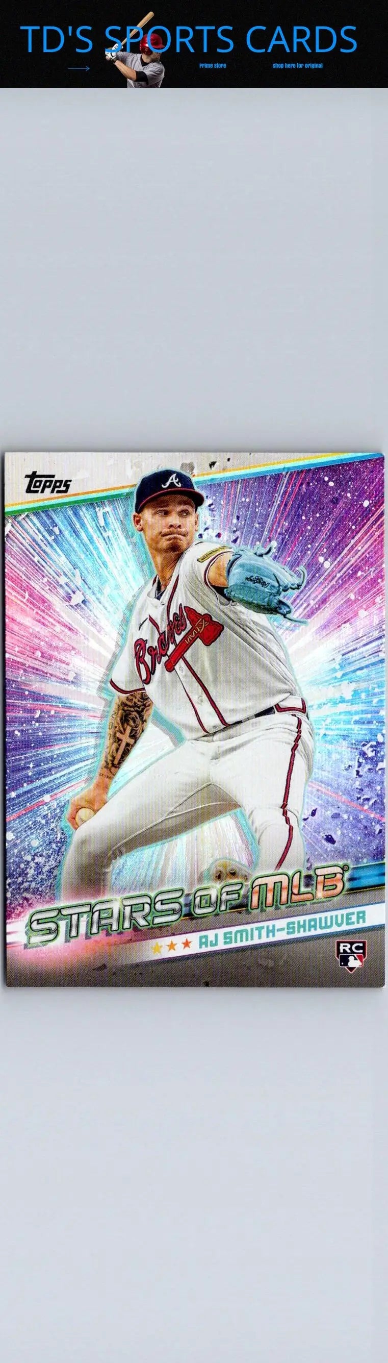 Baseball card from 2024 Topps Update series featuring AJ Smith-Shawver Stars of MLB