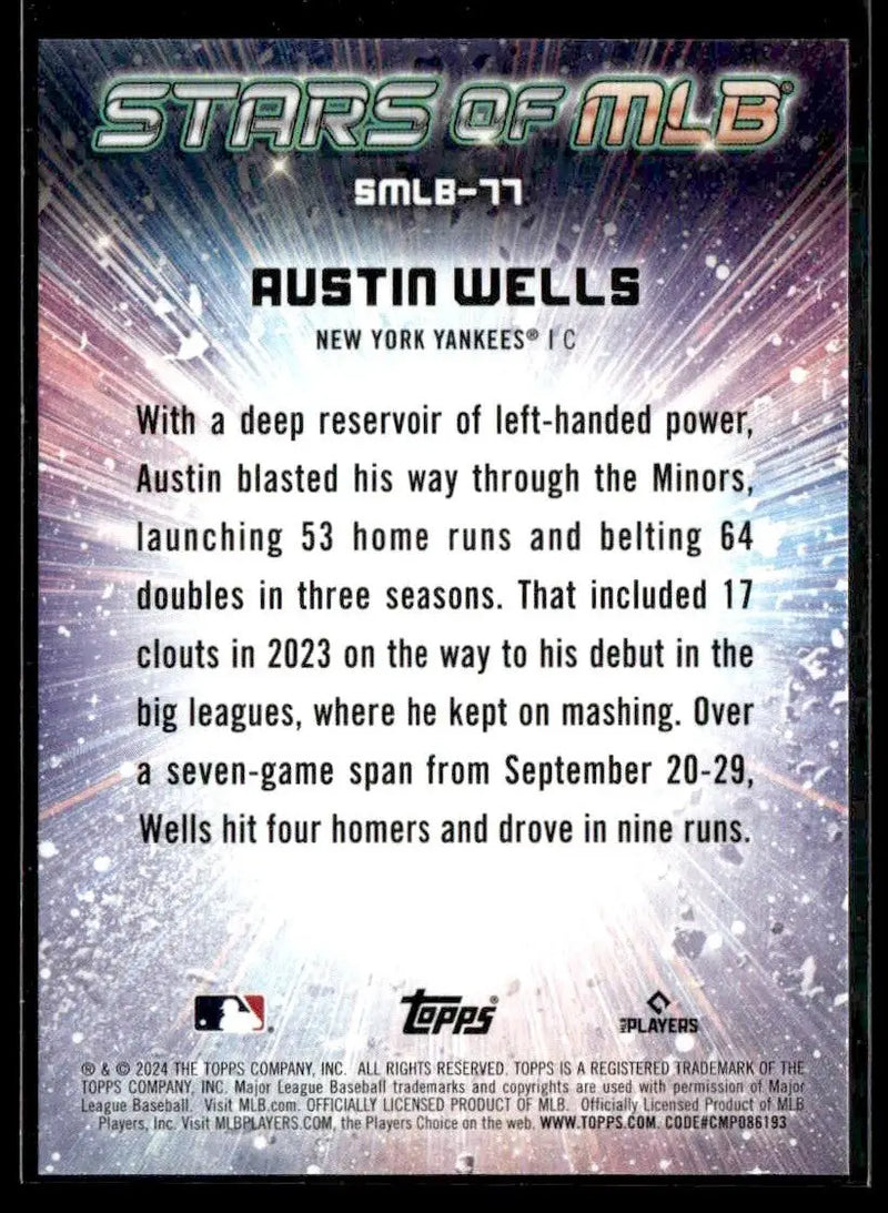 2024 Topps Update #SMLB-77 Austin Wells Stars of MLB - Baseball Card Single