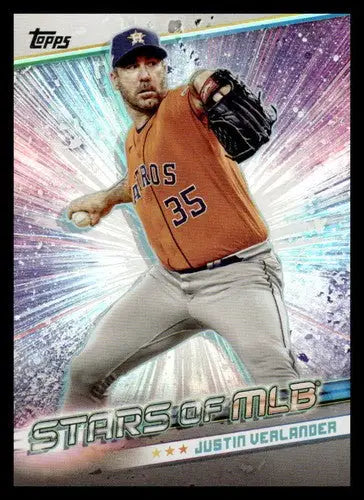 Justin Verlander baseball card from 2024 Topps Update Stars of the MLB collection