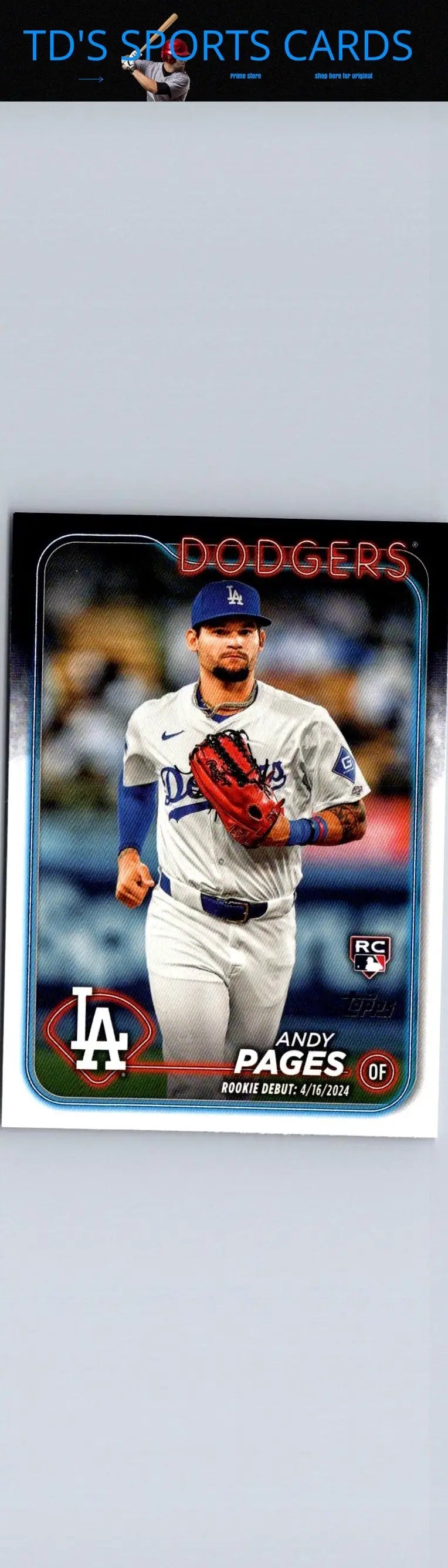 2024 Topps Update US108 Andy Pages baseball card showcasing Andy Pages collectible