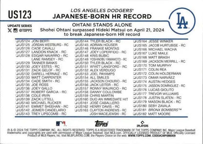 2024 Topps Update #US123 Shohei Ohtani NM-MT Dodgers ID:76333 - Trading Cards