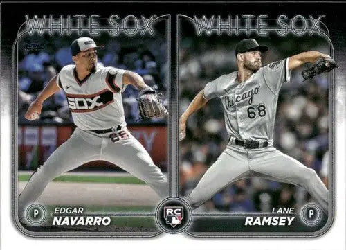 Baseball card featuring Edgar Navarro and Lane Ramsey from 2024 Topps Update US128 original gloss