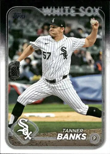 Original gloss baseball card US129 Tanner Banks Topps Update 2024 White Sox ID 76337