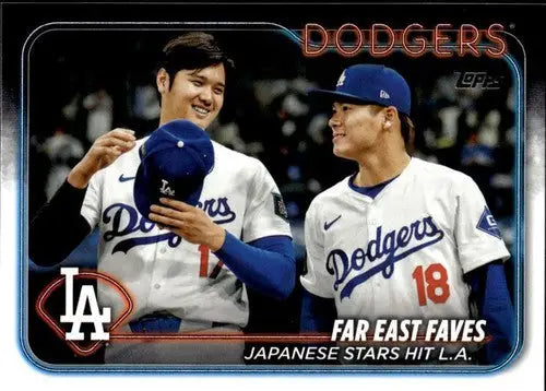 Baseball card featuring Shohei Ohtani and Yoshinobu Yamamoto from 2024 Topps Update US13 Shohei Ohtani