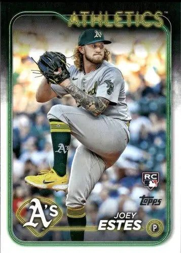 Original gloss 2024 Topps Update US130 Joey Estes baseball card representing Athletics RC rookie