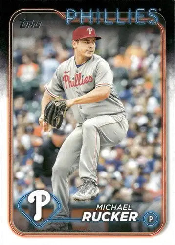 Original gloss 2024 Topps Update US140 Michael Rucker baseball card front view