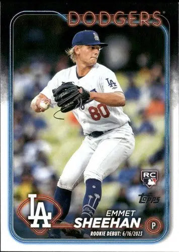 2024 Topps Update US141 Emmet Sheehan baseball card Dodgers NM-MT unique ID 76342