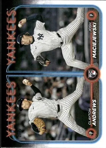 Baseball card featuring two pitchers from 2024 Topps Update US163 Clayton Andrews and Josh Maciejewski