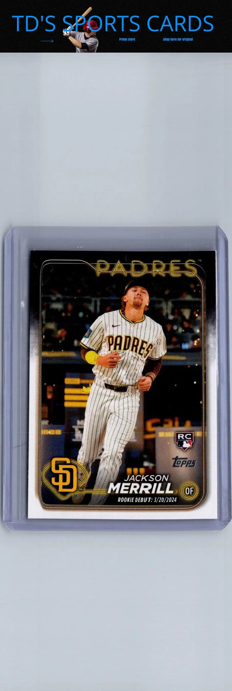 Baseball card featuring Jackson Merrill from 2024 Topps Update US169 Jackson Merrill collection