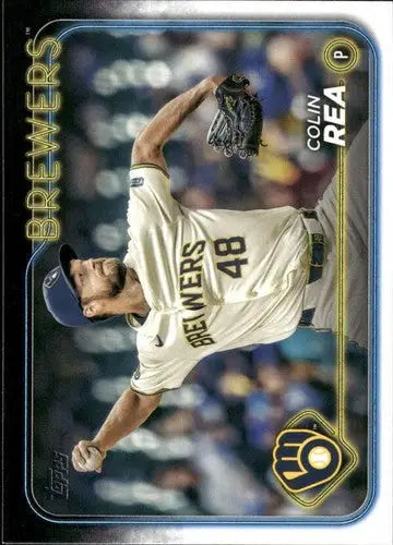 Original gloss 2024 Topps Update US171 Colin Rea baseball card featuring Brewers ID 76351