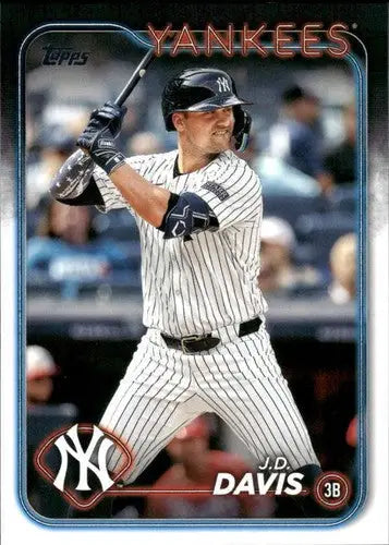 Baseball card showing J.D. Davis with original gloss from 2024 Topps Update NM-MT Yankees ID 74735