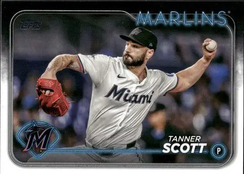 2024 Topps Update Tanner Scott baseball card with original gloss Marlins ID 74736