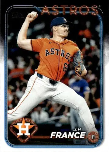 J.P. France baseball card from 2024 Topps Update with original gloss featuring Simply Sandoval