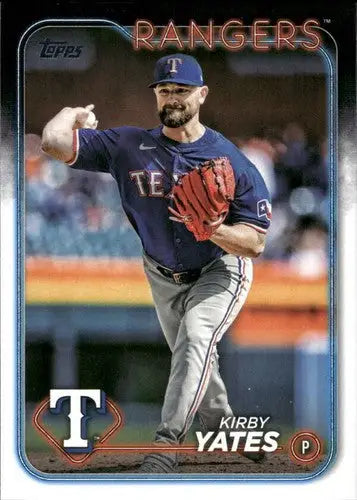 Original gloss 2024 Topps Update Kirby Yates baseball card Rangers ID 76374