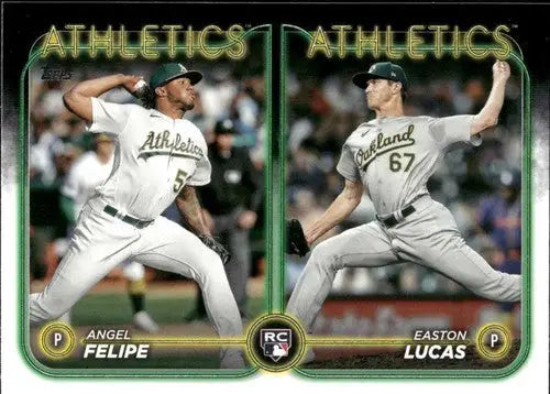 Baseball card featuring two pitchers from 2024 Topps Update US306 Angel Felipe and Easton Lucas