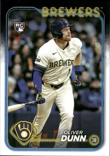 Original gloss 2024 Topps Update US310 Oliver Dunn Rookie Card Brewers