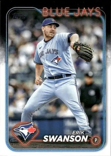 Original gloss 2024 Topps Update US312 Erik Swanson Blue Jays baseball card