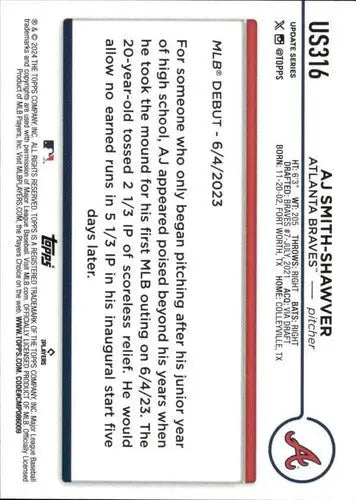 2024 Topps Update baseball card back featuring original gloss and Simply Sandoval detail
