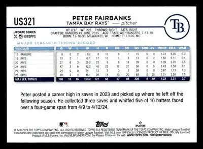 2024 Topps Update #US321 Peter Fairbanks - Baseball Card Single