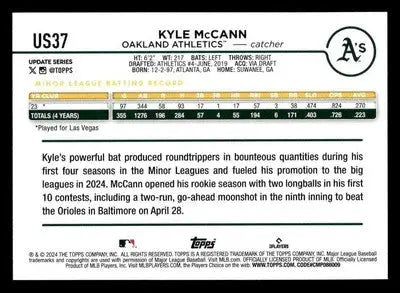 2024 Topps Update #US37 Kyle McCann - Baseball Card Single