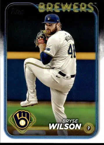 Original gloss 2024 Topps Update US45 Bryse Wilson baseball card NM-MT Brewers